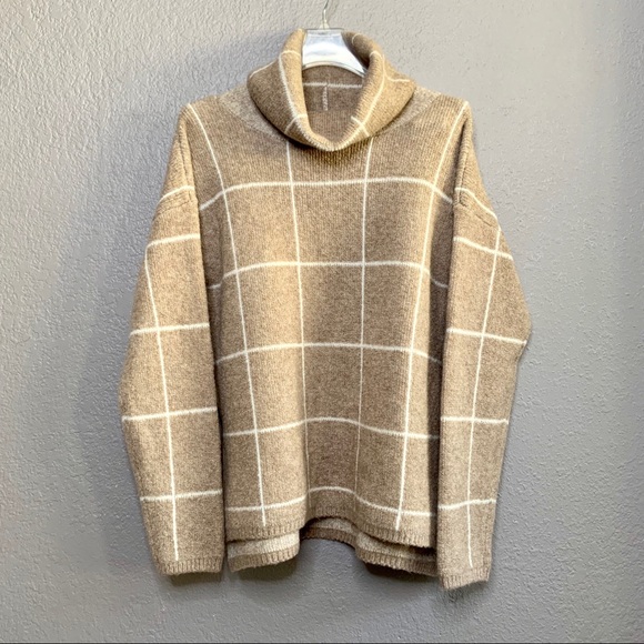 Madewell Sweaters - Madewell Windowpane Pullover Turtleneck Sweater